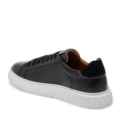 Siyah Deri Erkek Sneaker - E25I1AY57336-A43 - 2