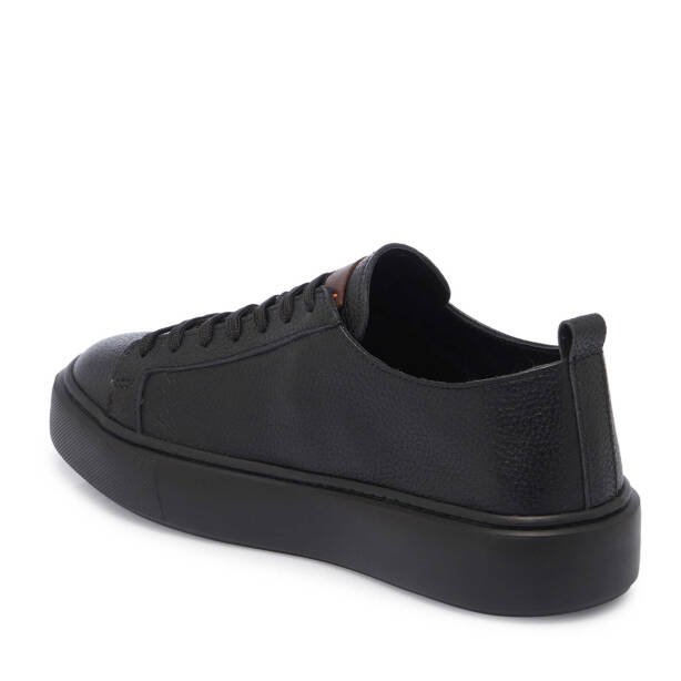 Siyah Hakiki Deri Erkek Sneaker - E25I1AY57348-A41 - 3
