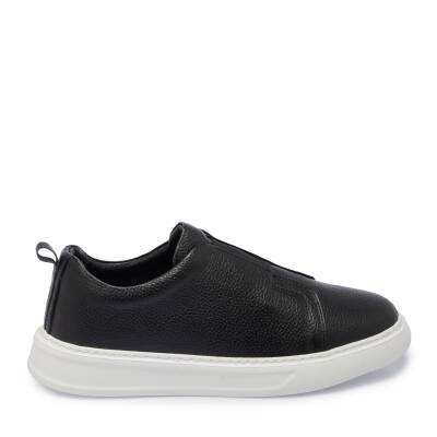 Siyah Deri Erkek Sneaker - E25I1AY57349-A41 - 3