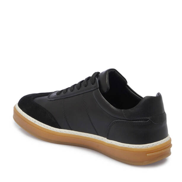 Siyah Deri Erkek Sneaker - E25I1AY57351-W19 - 2