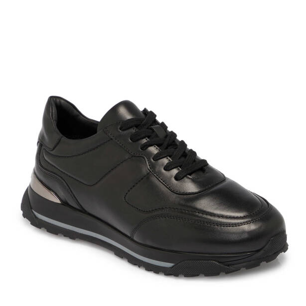 Siyah Deri Erkek Sneaker - E25S1AY57379-A23 