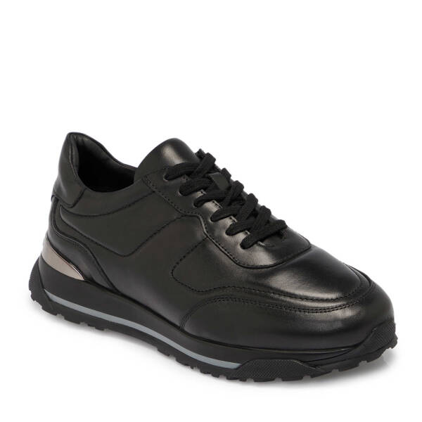 Siyah Deri Erkek Sneaker - E25S1AY57379-A23 - 1