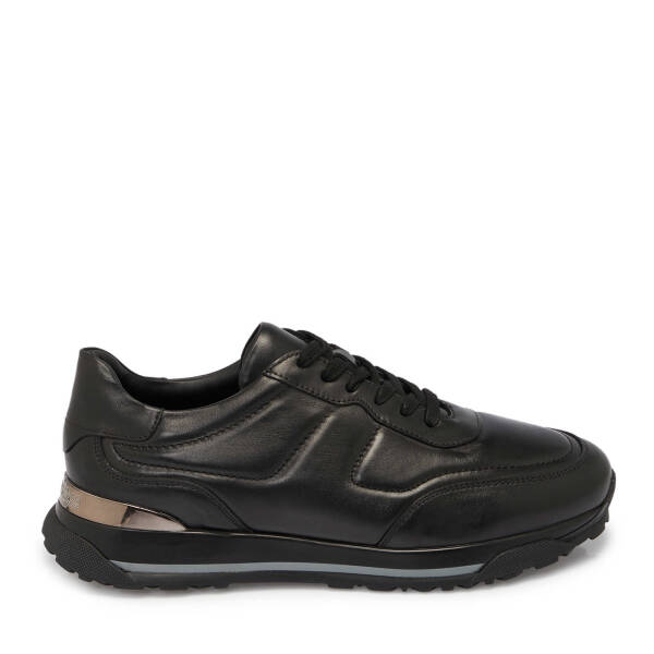 Siyah Deri Erkek Sneaker - E25S1AY57379-A23 - 3