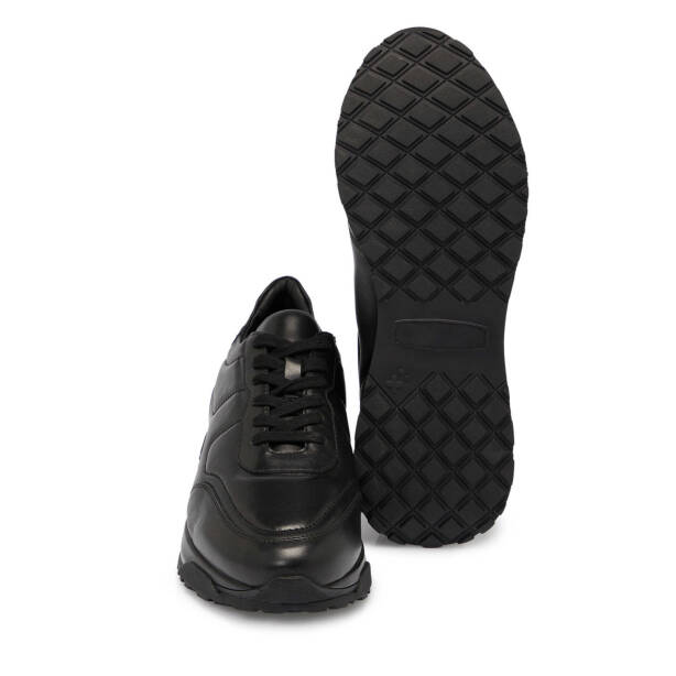 Siyah Deri Erkek Sneaker - E25S1AY57379-A23 - 4