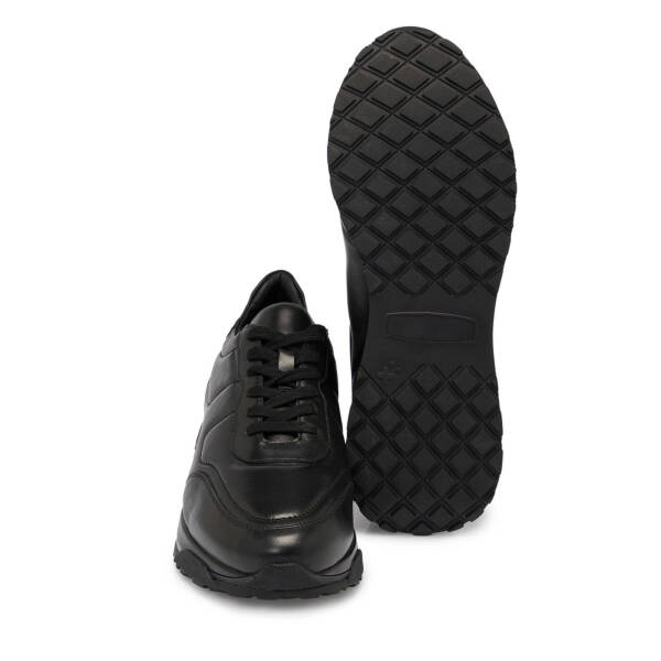 Siyah Deri Erkek Sneaker - E25S1AY57379-A23 - 4
