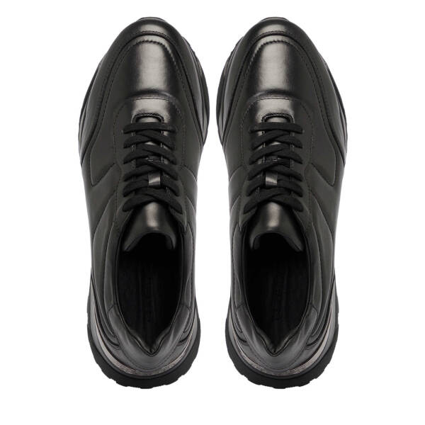 Siyah Deri Erkek Sneaker - E25S1AY57379-A23 - 5