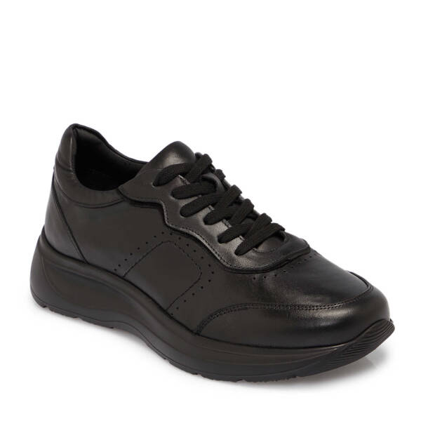 Siyah Deri Erkek Sneaker - E25S1AY57380-A23 - 1