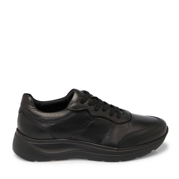 Siyah Deri Erkek Sneaker - E25S1AY57380-A23 - 3