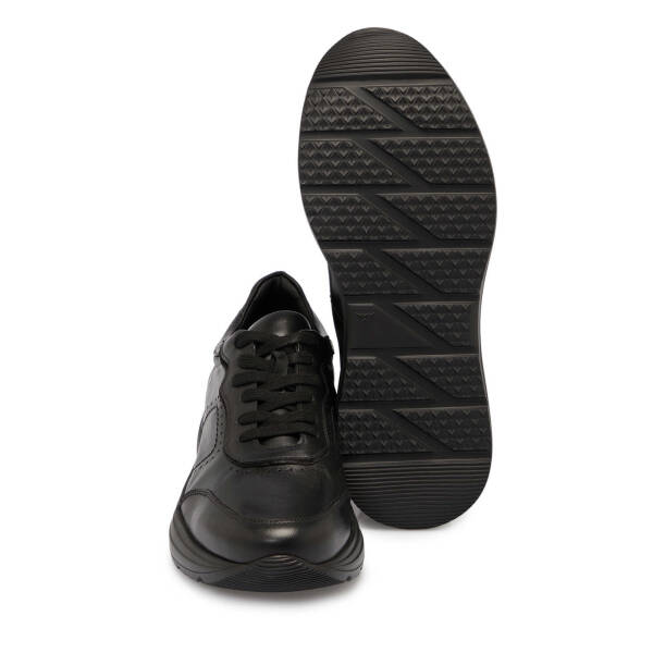 Siyah Deri Erkek Sneaker - E25S1AY57380-A23 - 4