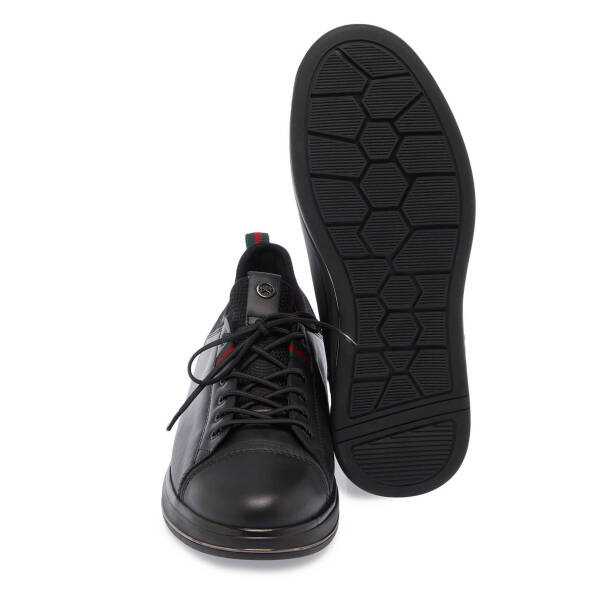Siyah Deri Erkek Sneaker - E25S1AY57384-A23 - 4