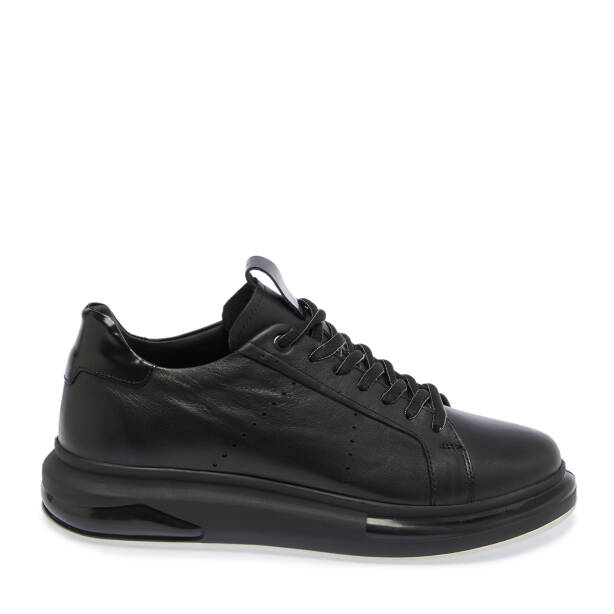 Siyah Deri Erkek Sneaker - E25S1AY57385-A23 - 3