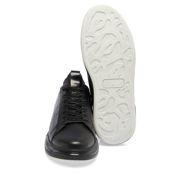 Siyah Deri Erkek Sneaker - E25S1AY57385-A23 - 4