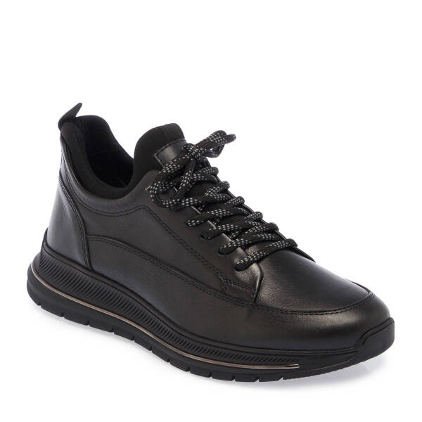 Siyah Deri Erkek Sneaker - E25S1AY57386-A23 - 1