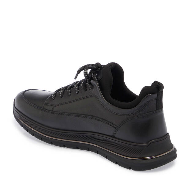 Siyah Deri Erkek Sneaker - E25S1AY57386-A23 - 2