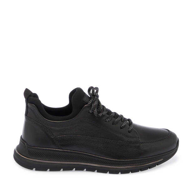 Siyah Deri Erkek Sneaker - E25S1AY57386-A23 - 3