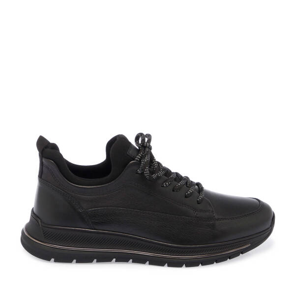 Siyah Deri Erkek Sneaker - E25S1AY57386-A23 - 3