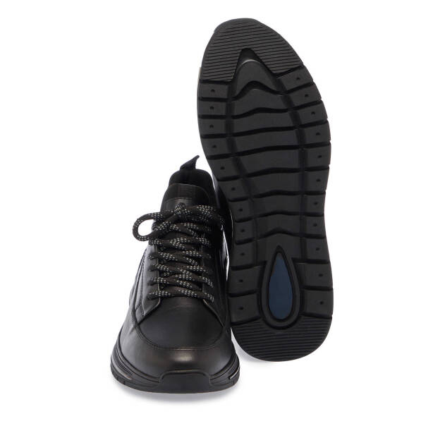 Siyah Deri Erkek Sneaker - E25S1AY57386-A23 - 4