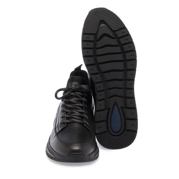 Siyah Deri Erkek Sneaker - E25S1AY57386-A23 - 4