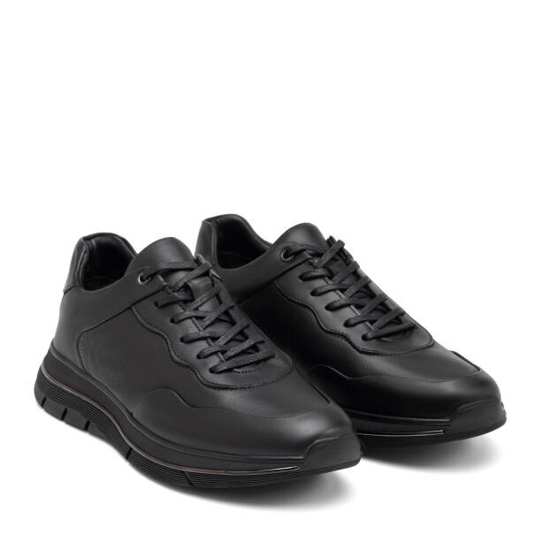 Siyah Hakiki Deri Erkek Sneaker - E25S1AY57392-A23 - 2
