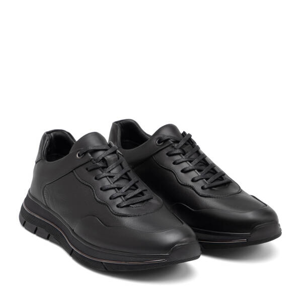 Siyah Hakiki Deri Erkek Sneaker - E25S1AY57392-A23 - 2