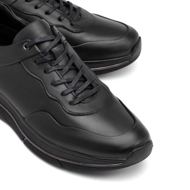 Siyah Hakiki Deri Erkek Sneaker - E25S1AY57392-A23 - 3