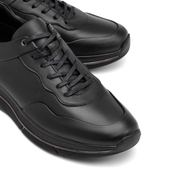 Siyah Hakiki Deri Erkek Sneaker - E25S1AY57392-A23 - 3