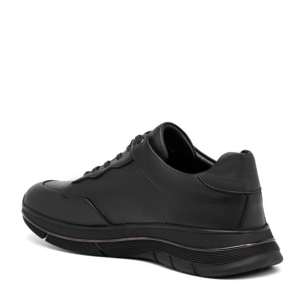 Siyah Hakiki Deri Erkek Sneaker - E25S1AY57392-A23 - 4