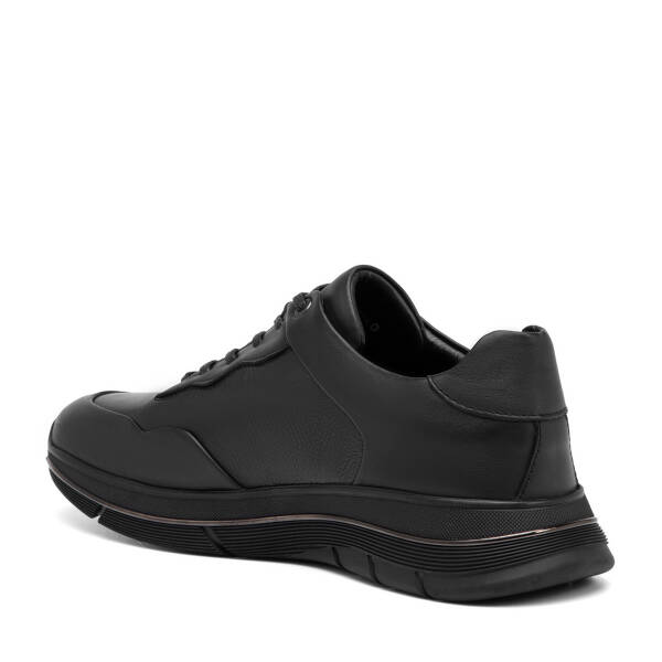 Siyah Hakiki Deri Erkek Sneaker - E25S1AY57392-A23 - 4