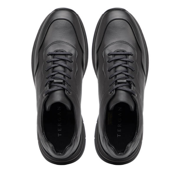 Siyah Hakiki Deri Erkek Sneaker - E25S1AY57392-A23 - 5