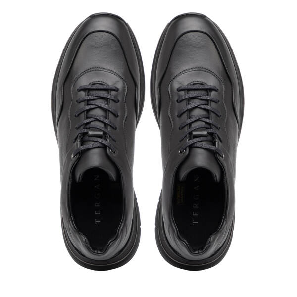 Siyah Hakiki Deri Erkek Sneaker - E25S1AY57392-A23 - 5
