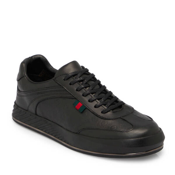 Siyah Deri Erkek Sneaker - E25S1AY57393-A23 - 1