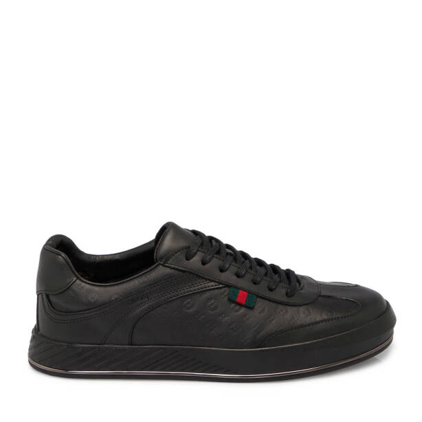 Siyah Deri Erkek Sneaker - E25S1AY57393-A23 - 3