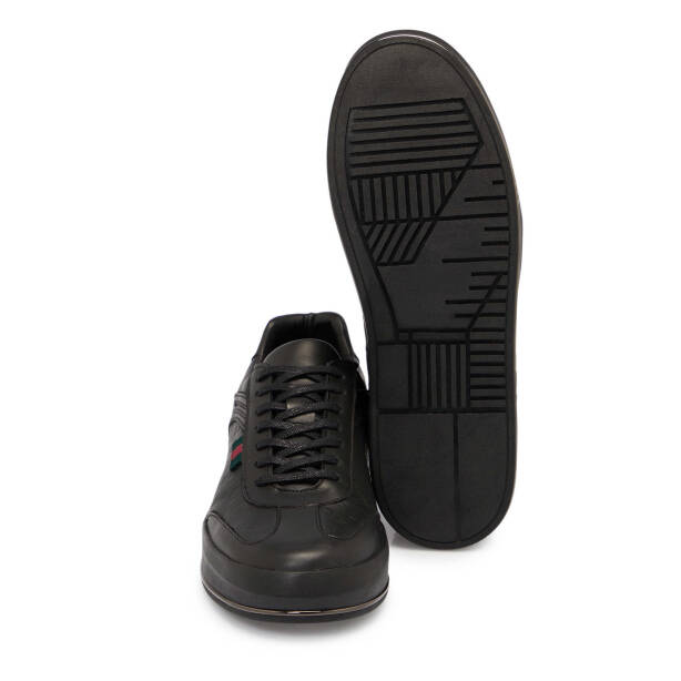 Siyah Deri Erkek Sneaker - E25S1AY57393-A23 - 4