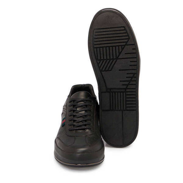 Siyah Deri Erkek Sneaker - E25S1AY57393-A23 - 4