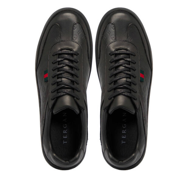 Siyah Deri Erkek Sneaker - E25S1AY57393-A23 - 5
