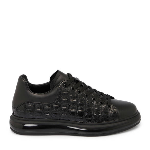 Siyah Deri Erkek Sneaker - E25S1AY57394-A23 - 3