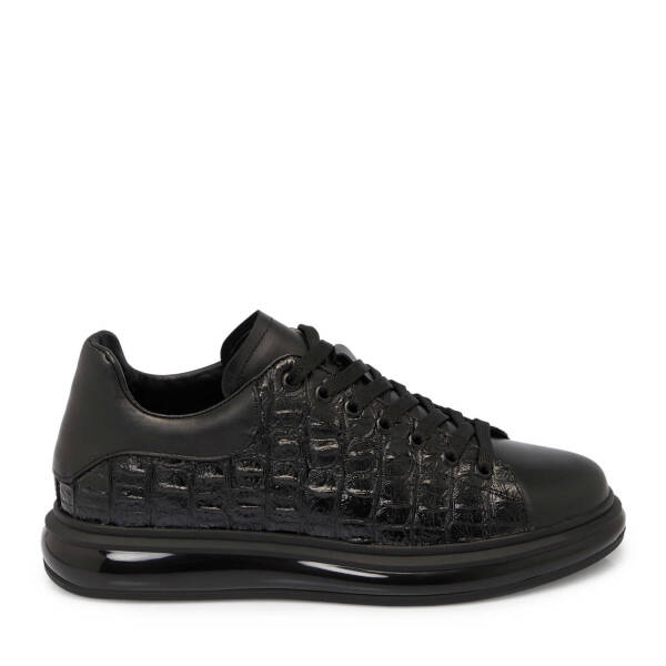 Siyah Deri Erkek Sneaker - E25S1AY57394-A23 - 3