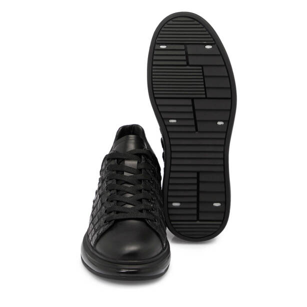 Siyah Deri Erkek Sneaker - E25S1AY57394-A23 - 4