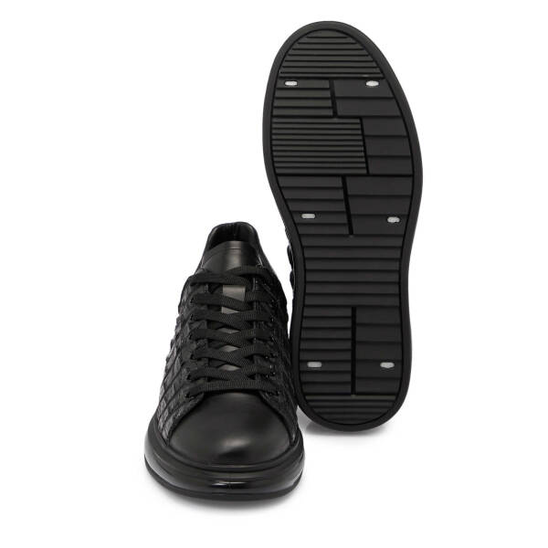 Siyah Deri Erkek Sneaker - E25S1AY57394-A23 - 4