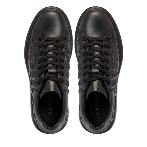 Siyah Deri Erkek Sneaker - E25S1AY57394-A23 - 5