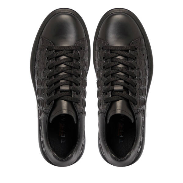 Siyah Deri Erkek Sneaker - E25S1AY57394-A23 - 5