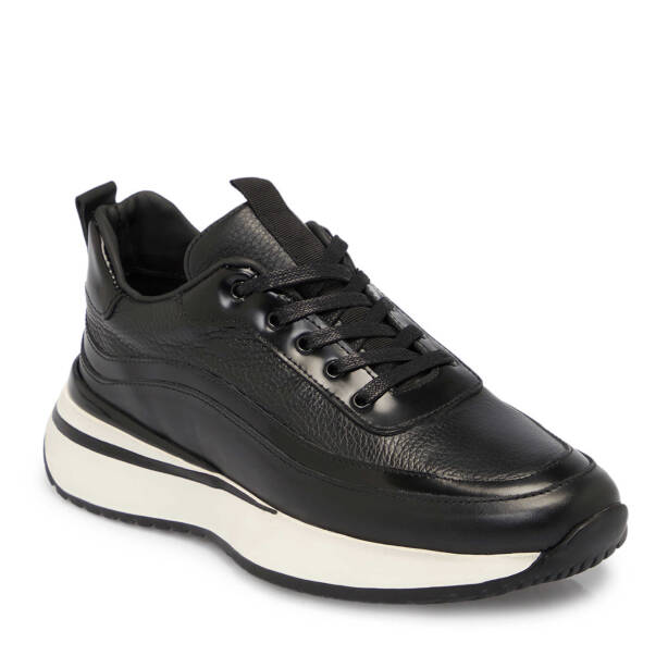 Siyah Deri Erkek Sneaker - E25S1AY57398-A23 