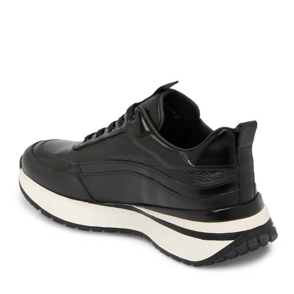 Siyah Deri Erkek Sneaker - E25S1AY57398-A23 - 2