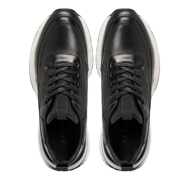 Siyah Deri Erkek Sneaker - E25S1AY57398-A23 - 5