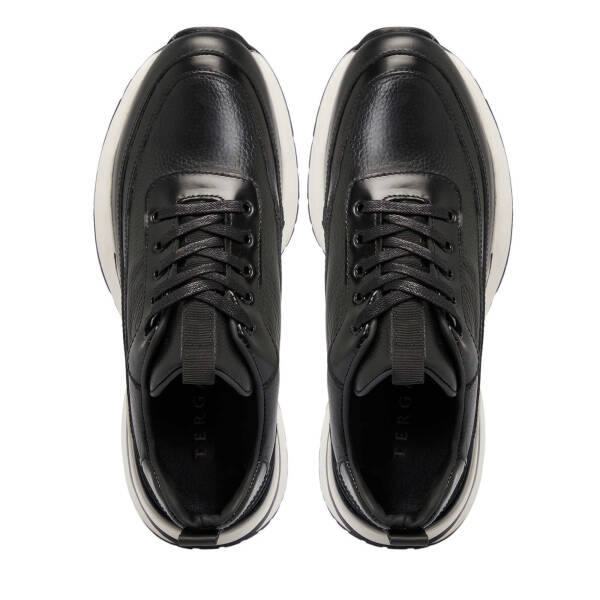 Siyah Deri Erkek Sneaker - E25S1AY57398-A23 - 5