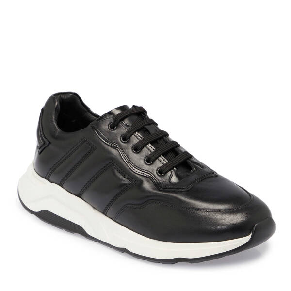 Siyah Deri Erkek Sneaker - E25S1AY57402-A23 - 1