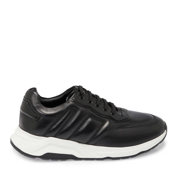 Siyah Deri Erkek Sneaker - E25S1AY57402-A23 - 3