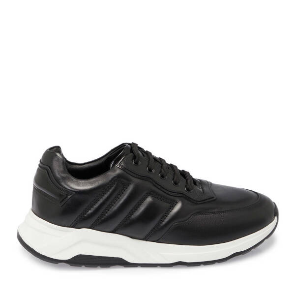 Siyah Deri Erkek Sneaker - E25S1AY57402-A23 - 3