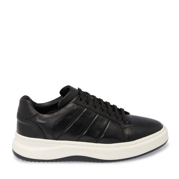 Siyah Deri Erkek Sneaker - E25S1AY57404-A23 - 3