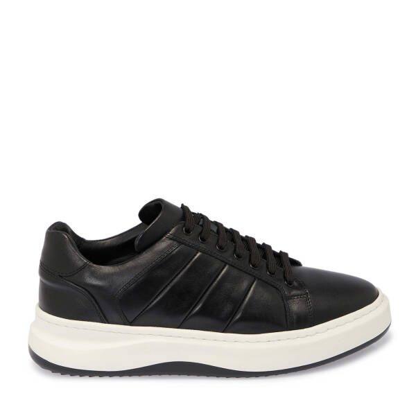 Siyah Deri Erkek Sneaker - E25S1AY57404-A23 - 3
